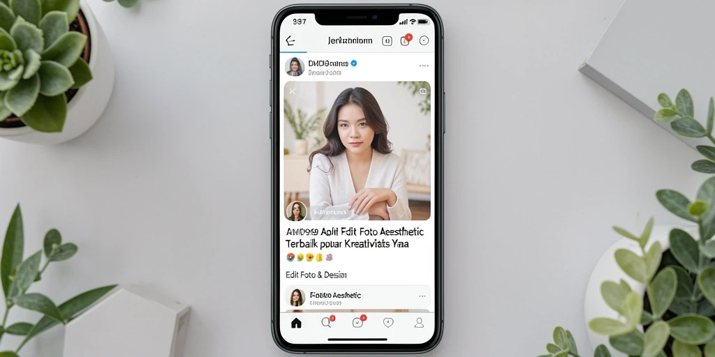 Tampilan antarmuka DMD999 dengan berbagai fitur edit foto aesthetic.