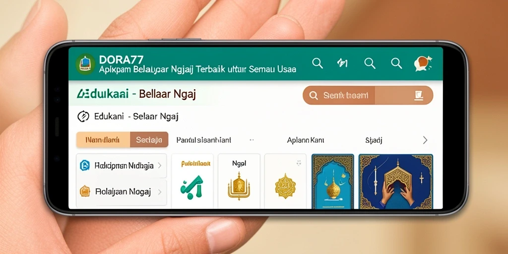 Antarmuka DORA77 yang interaktif untuk belajar ngaji.