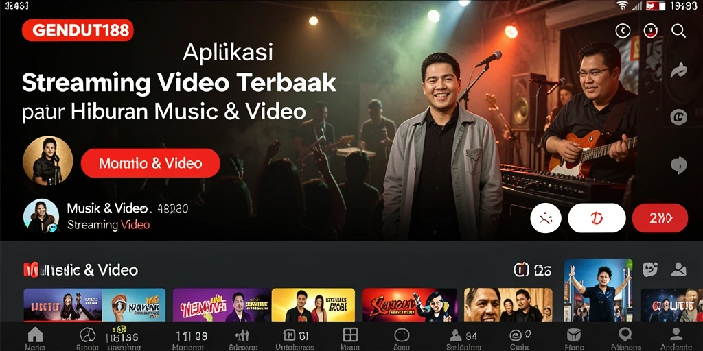 Antarmuka GENDUT188 menampilkan berbagai pilihan video streaming berkualitas tinggi.