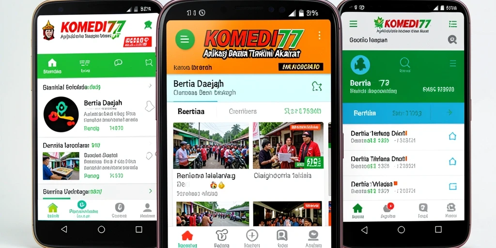 Screenshot antarmuka aplikasi KOMEDI77 yang mudah digunakan.