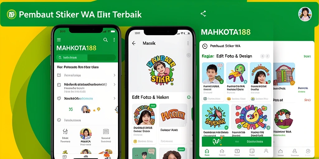 Antarmuka MAHKOTA188 untuk membuat stiker WA yang kreatif.