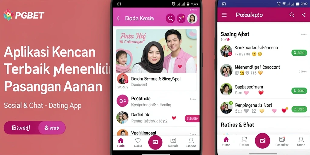 Tampilan antarmuka PGBET yang bersih dan menarik untuk aplikasi Dating App.