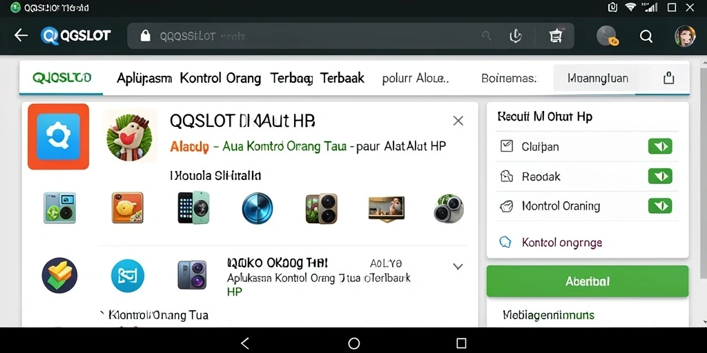 Tampilan antarmuka aplikasi QQSLOT untuk kontrol orang tua.