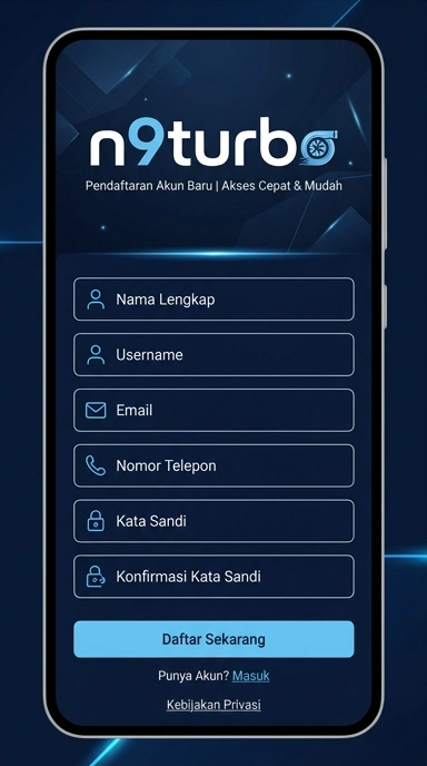 Cara Registrasi Akun Baru n9turbo Dengan Mudah